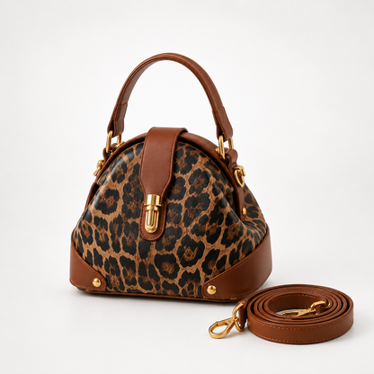 Women's Two-Tone Handbag | Doctor-Frame Shape & Hardware 22