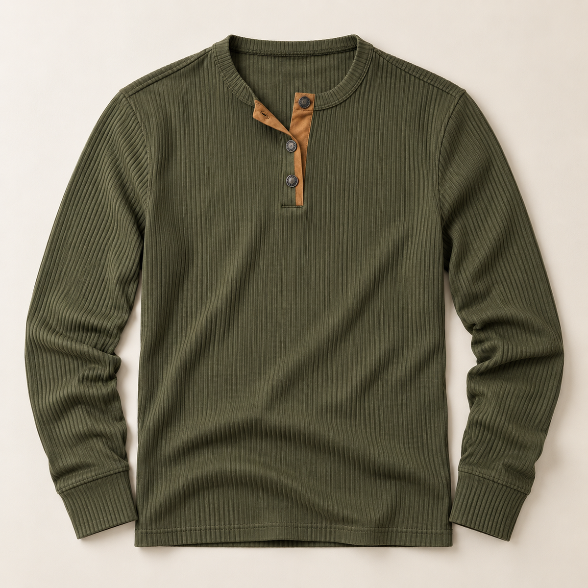 Men's Rib-Knit Henley Shirt | Three-Button Placket & Stretch Comfort 6