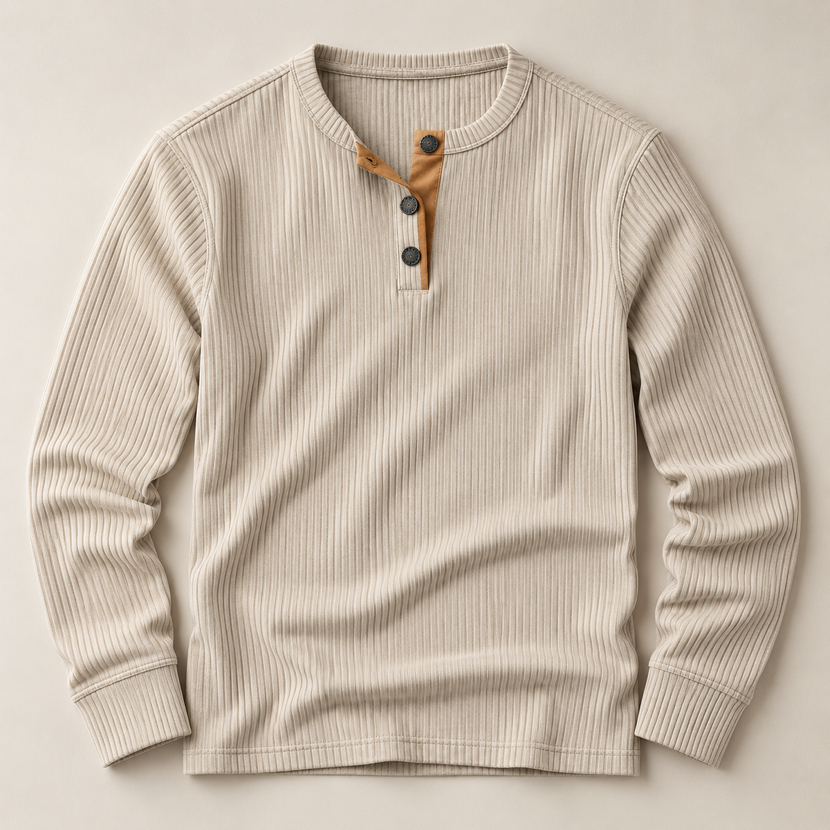 Men's Rib-Knit Henley Shirt | Three-Button Placket & Stretch Comfort 7