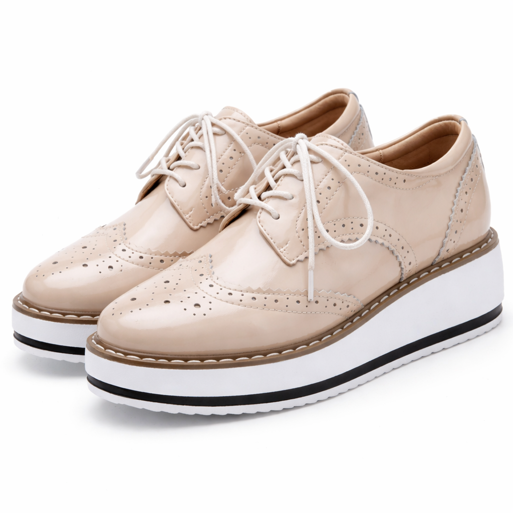Women's Platform Oxfords Lace Up Chunky Sole Shoes 11
