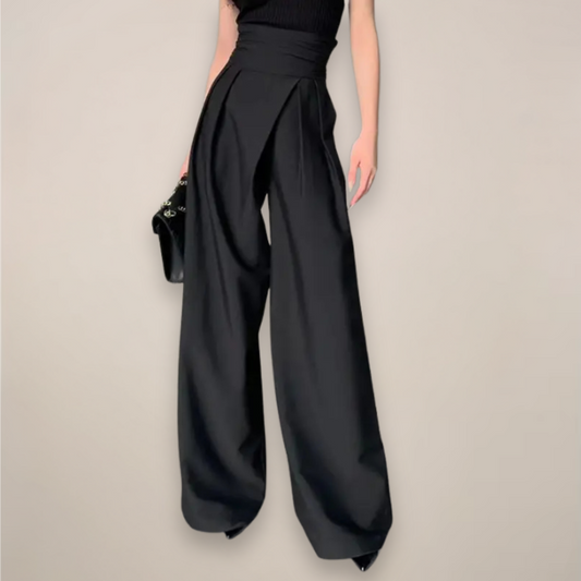 Chic Black High-Waisted Wide Leg Trousers for Every Occasion