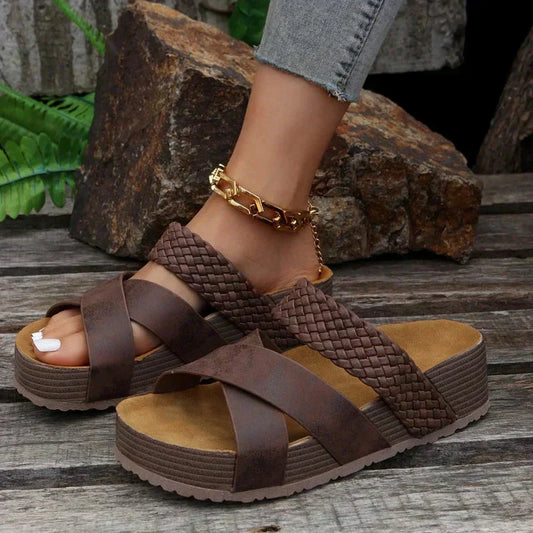 Chic Braided Platform Wedge Sandals for Every Occasion