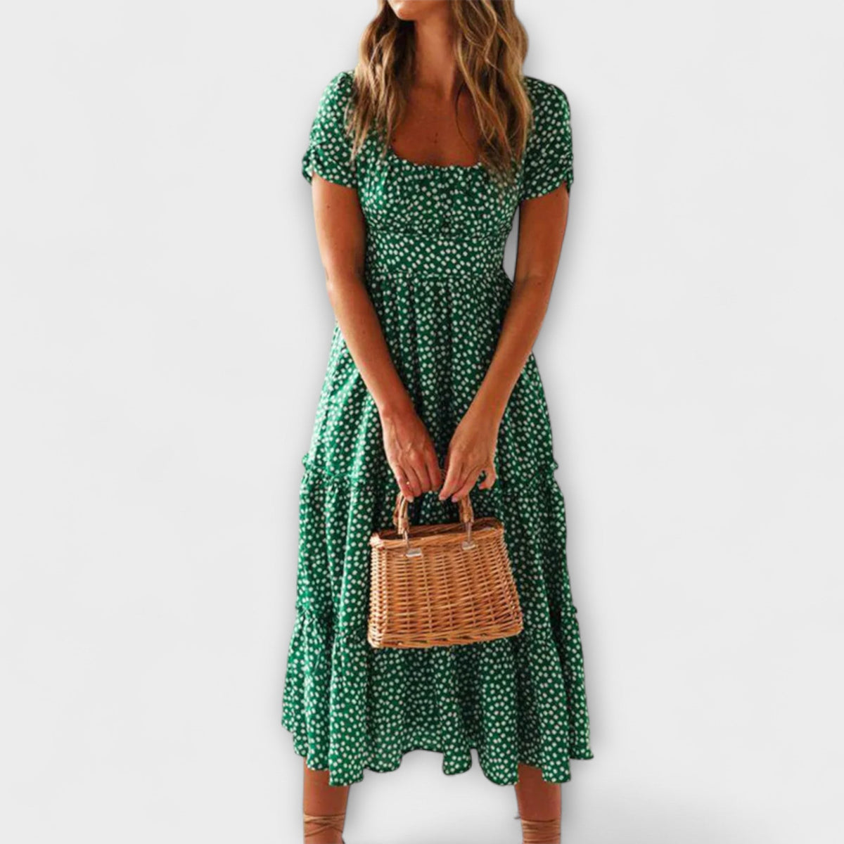 Chic Floral Puff Sleeve Maxi Dress for Events
