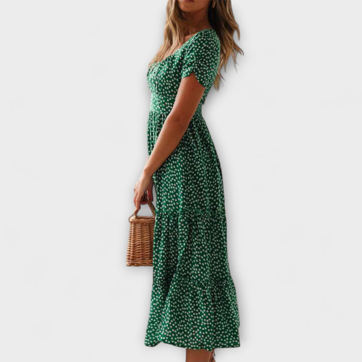 Chic Floral Puff Sleeve Maxi Dress for Events