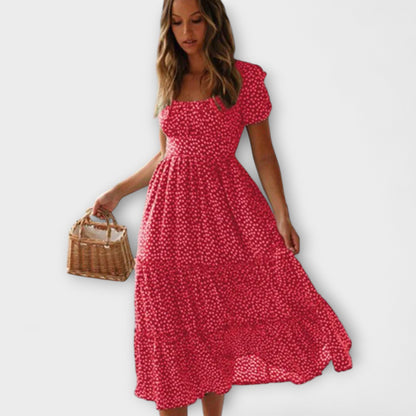 Chic Floral Puff Sleeve Maxi Dress for Events