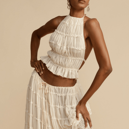 Chic Halter Top & Skirt Set for Stylish Occasions