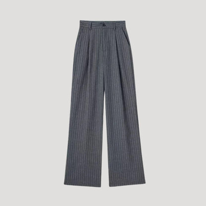Chic High-Waist Pinstripe Wide-Leg Trousers for Work & Events