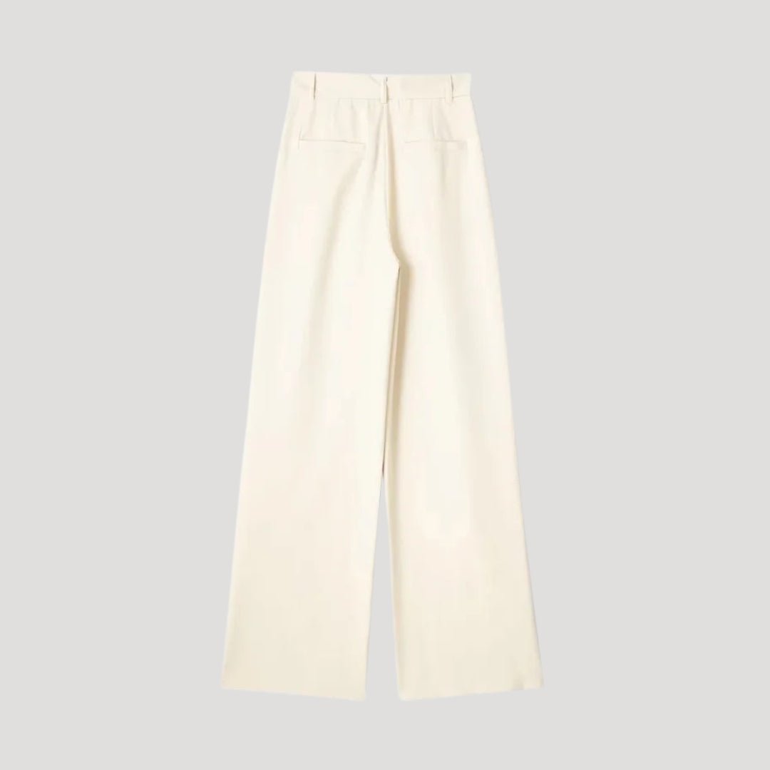 Chic High-Waist Pinstripe Wide-Leg Trousers for Work & Events