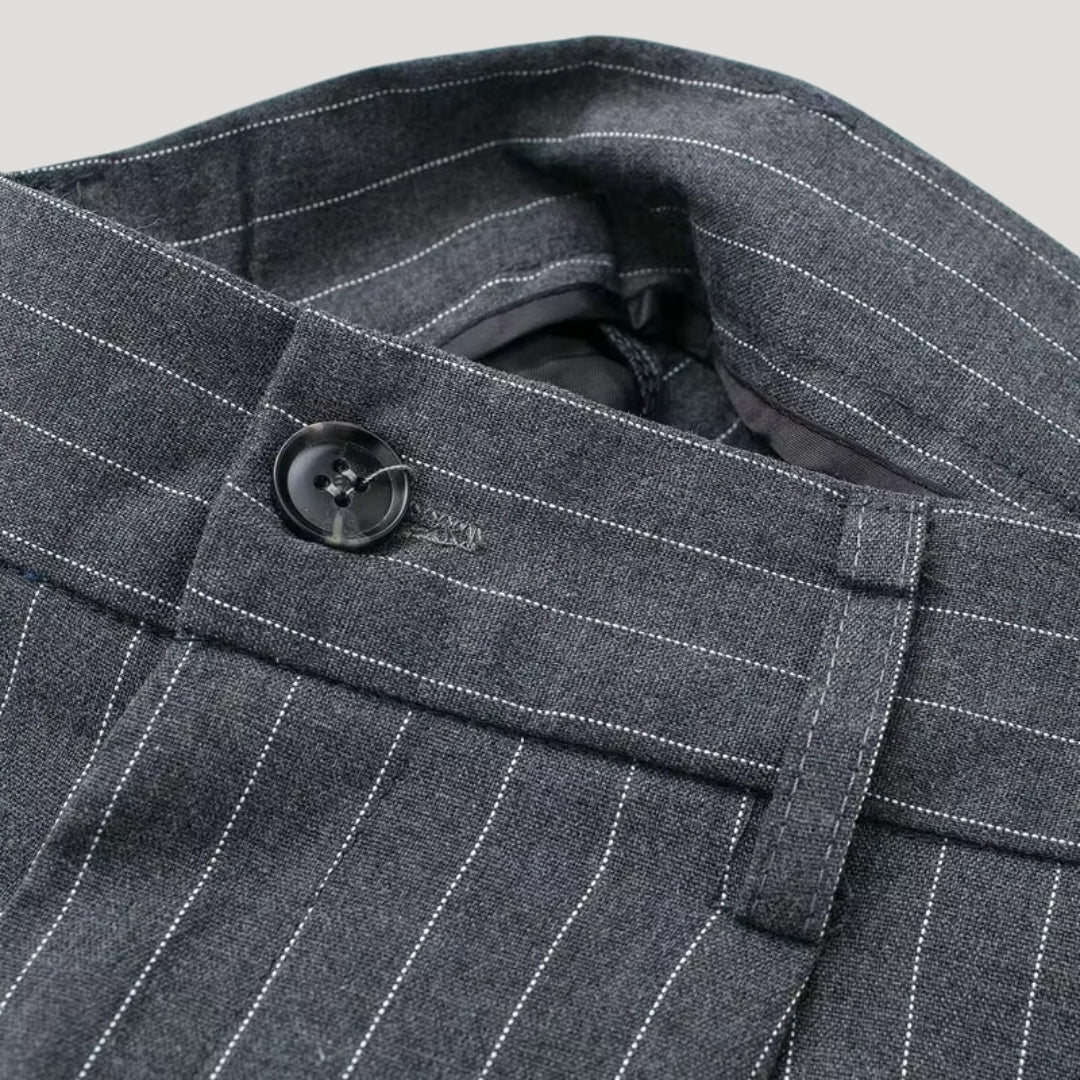 Chic High-Waist Pinstripe Wide-Leg Trousers for Work & Events