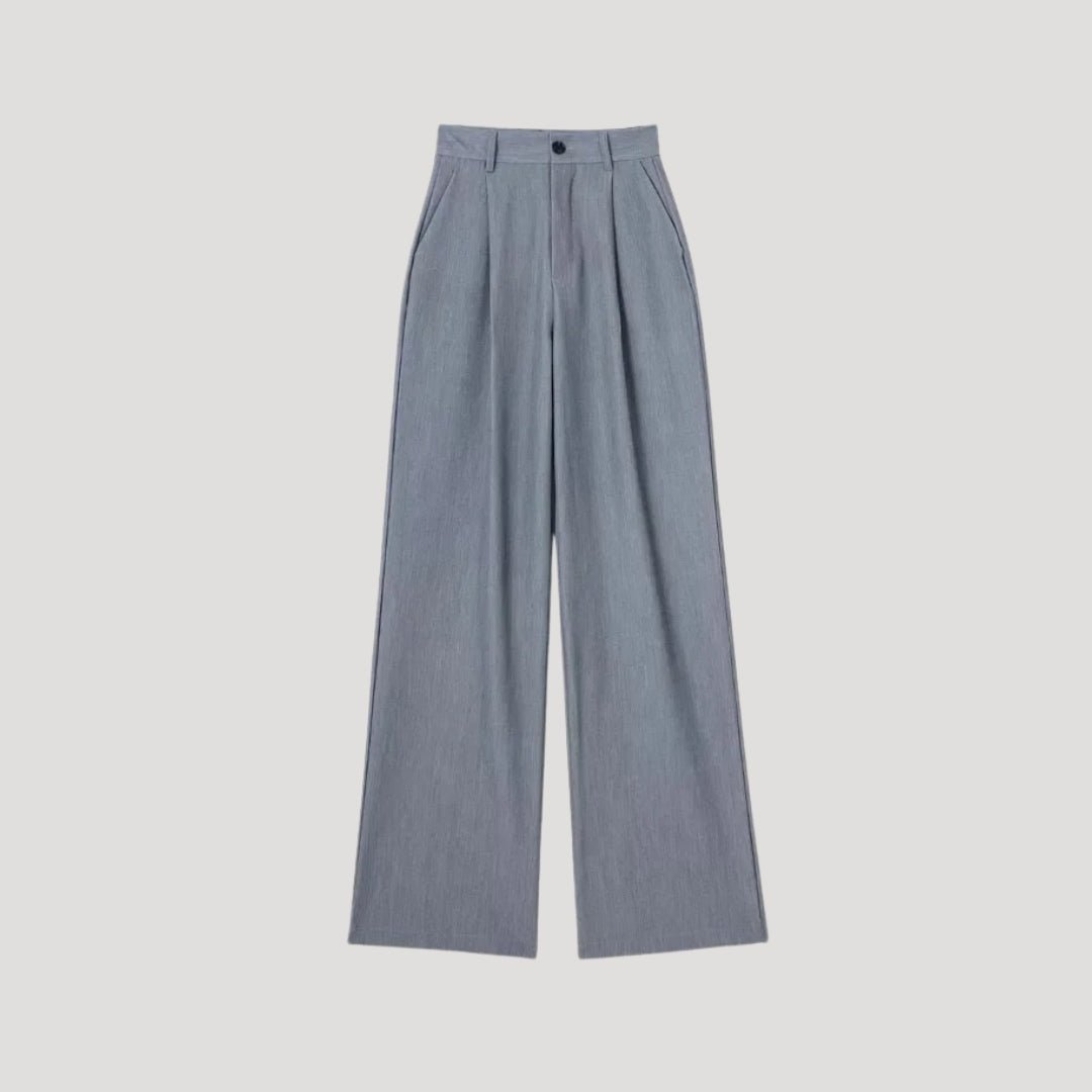Chic High-Waist Pinstripe Wide-Leg Trousers for Work & Events