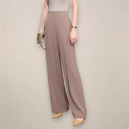 Chic High Waist Wide Leg Trousers for Office and Events