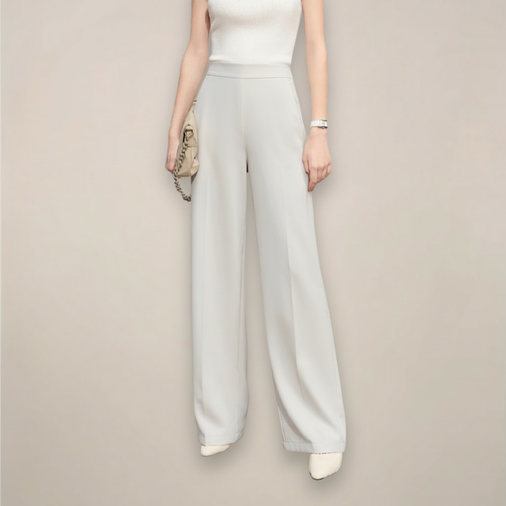 Chic High Waist Wide Leg Trousers for Office and Events