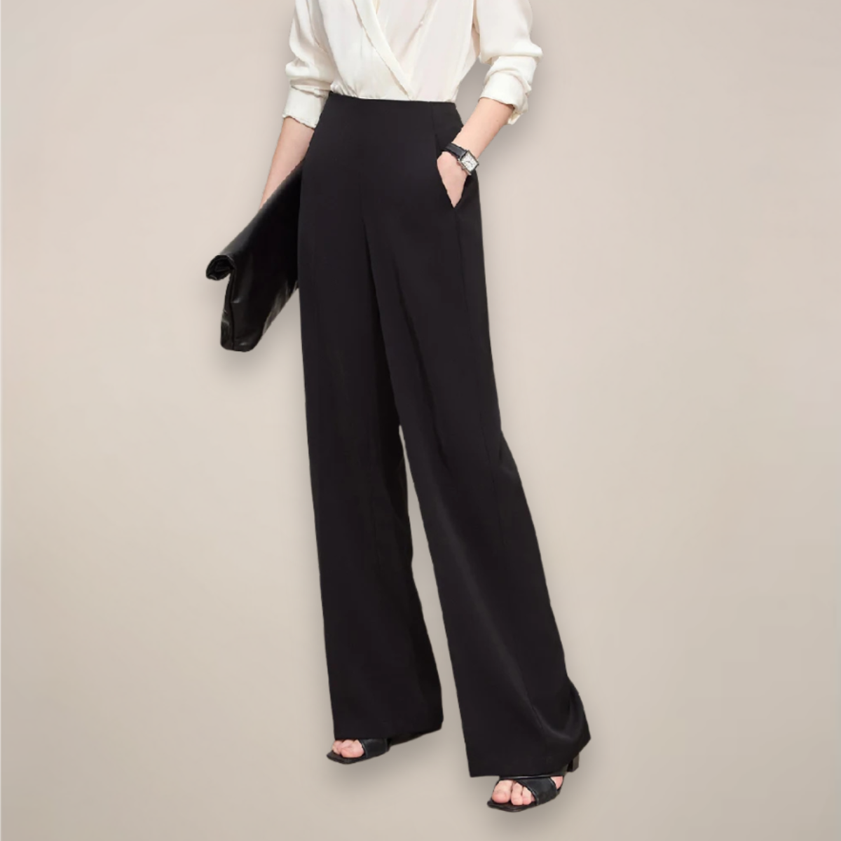 Chic High Waist Wide Leg Trousers for Office and Events