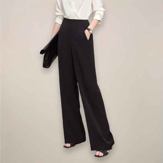 Chic High Waist Wide Leg Trousers for Office and Events