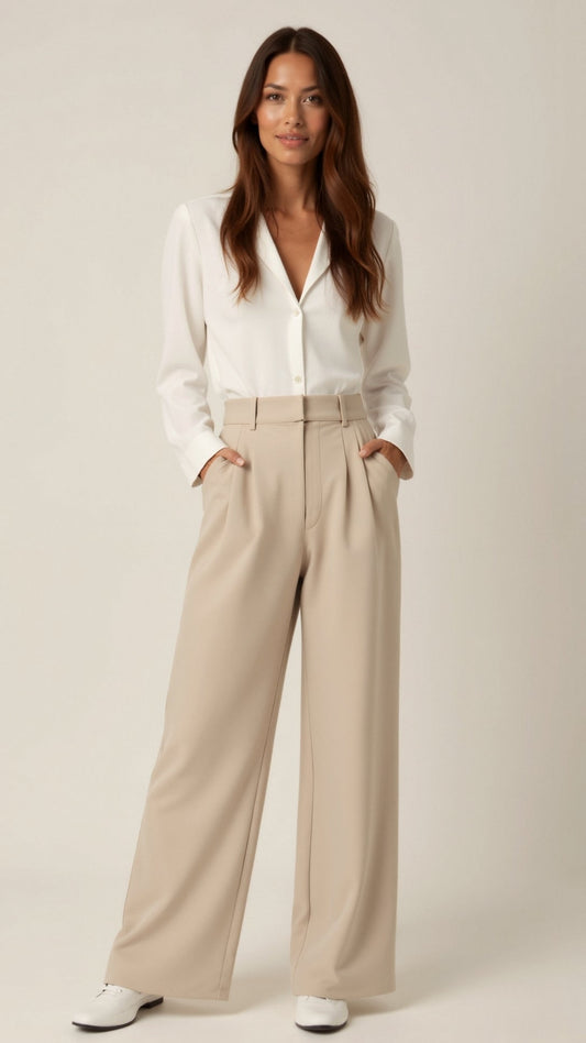 Chic High-Waisted Wide-Leg Trousers for Any Occasion