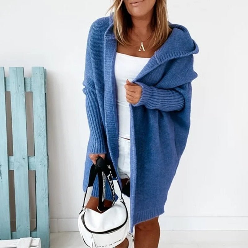 Chic Hooded Knit Cardigan for Everyday Wear