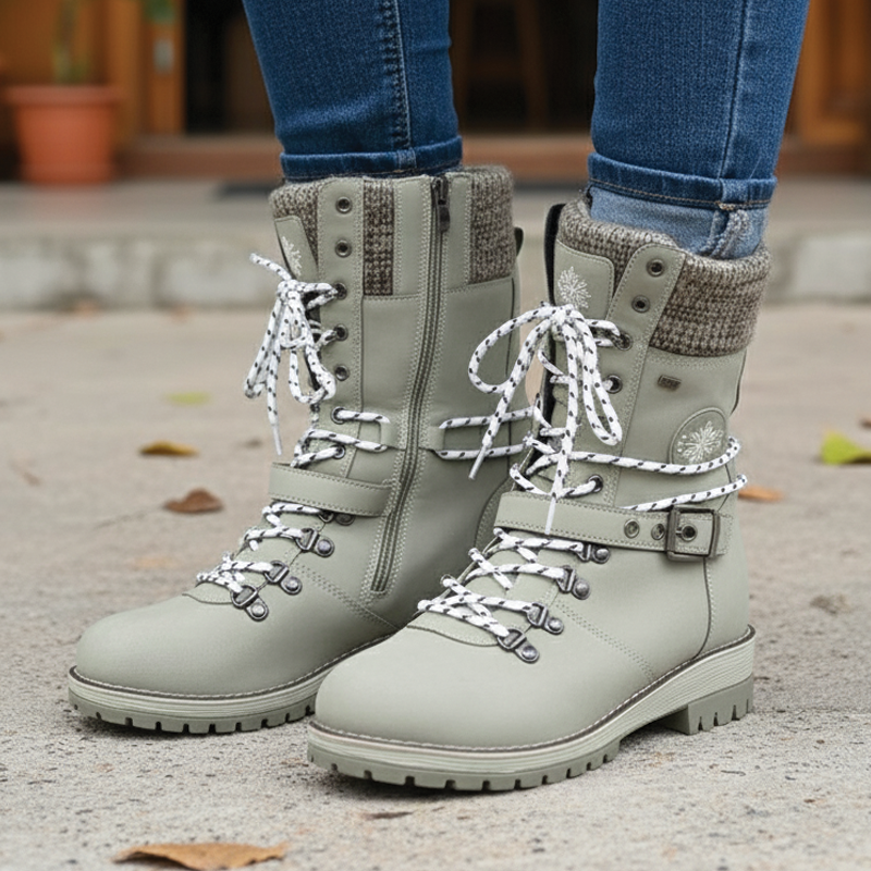Chic Lace-Up Winter Boots for Stylish Adventures