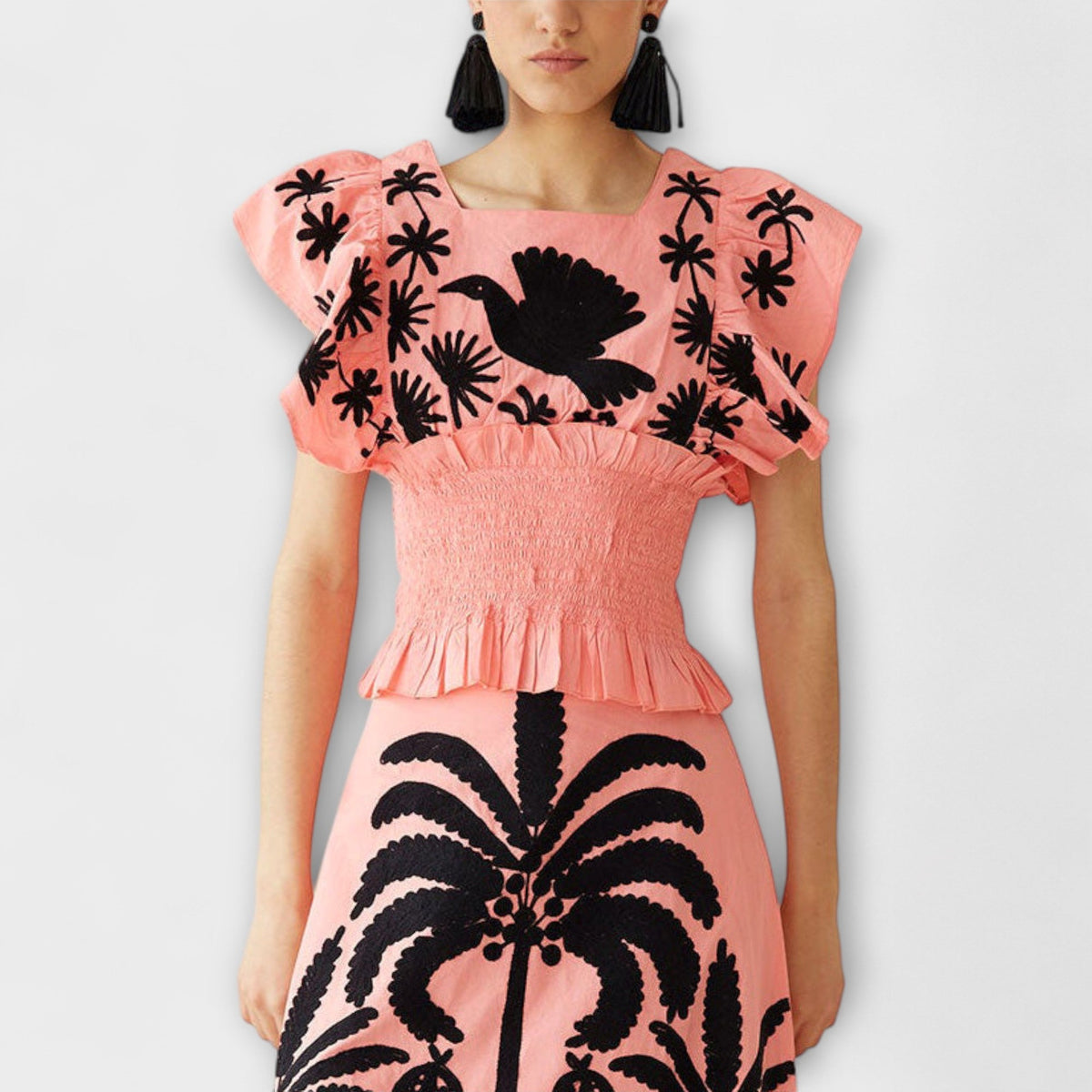Chic Palm Tree Print Dress for Summer Events