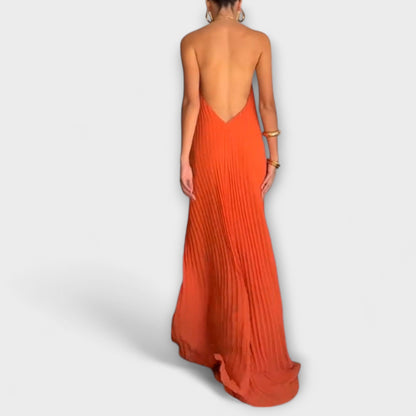 Chic Pleated Neckline Dress for Every Occasion