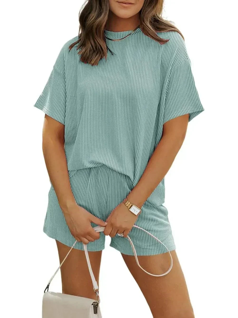 Chic Ribbed Knit Set for Effortless Style