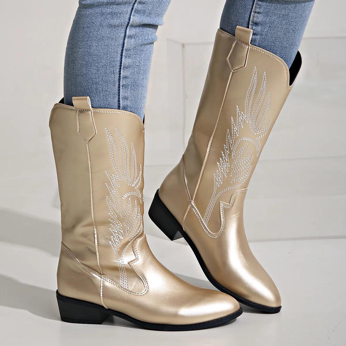 Chic Violet Women’s Pointed Toe Western Boots for Any Occasion