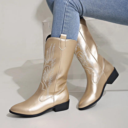 Chic Violet Women’s Pointed Toe Western Boots for Any Occasion