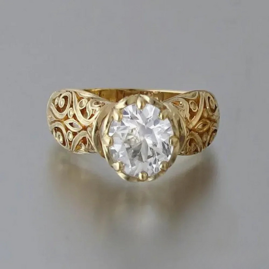Chic White Zirconia Statement Ring