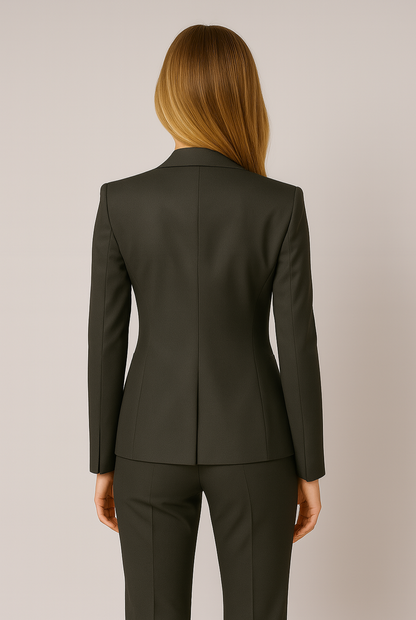 Chic Women's Black Three-Piece Suit Set – Sophisticated Blazer, Vest, Trousers for Work or Events