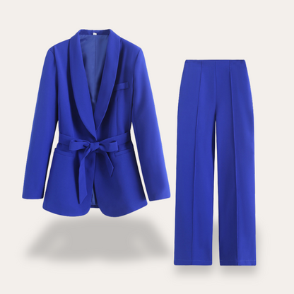 Chic Women's Blazer and Wide-Leg Trousers Set for Stylish Events