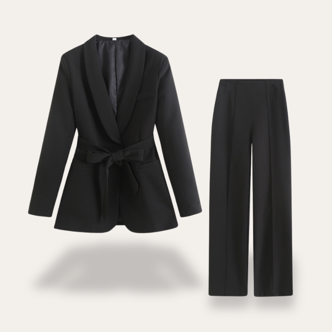 Chic Women's Blazer and Wide-Leg Trousers Set for Stylish Events
