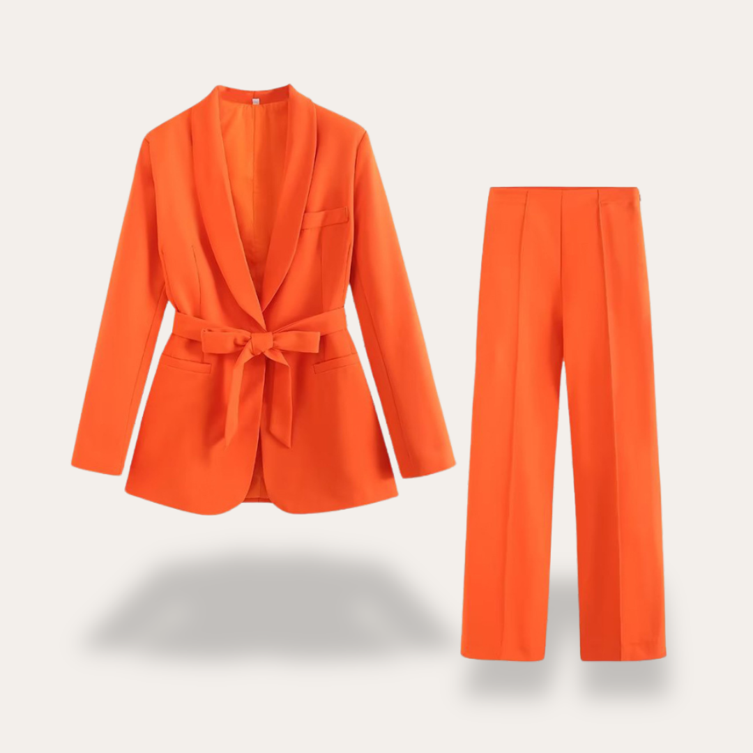 Chic Women's Blazer and Wide-Leg Trousers Set for Stylish Events