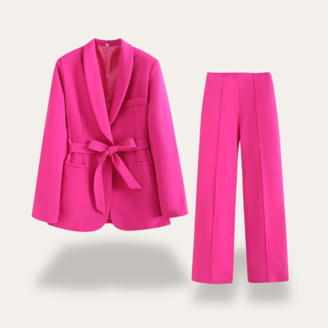 Chic Women's Blazer and Wide-Leg Trousers Set for Stylish Events