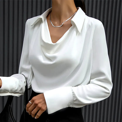 Chic Women's Cowl Neck Long Sleeve Top for Any Occasion