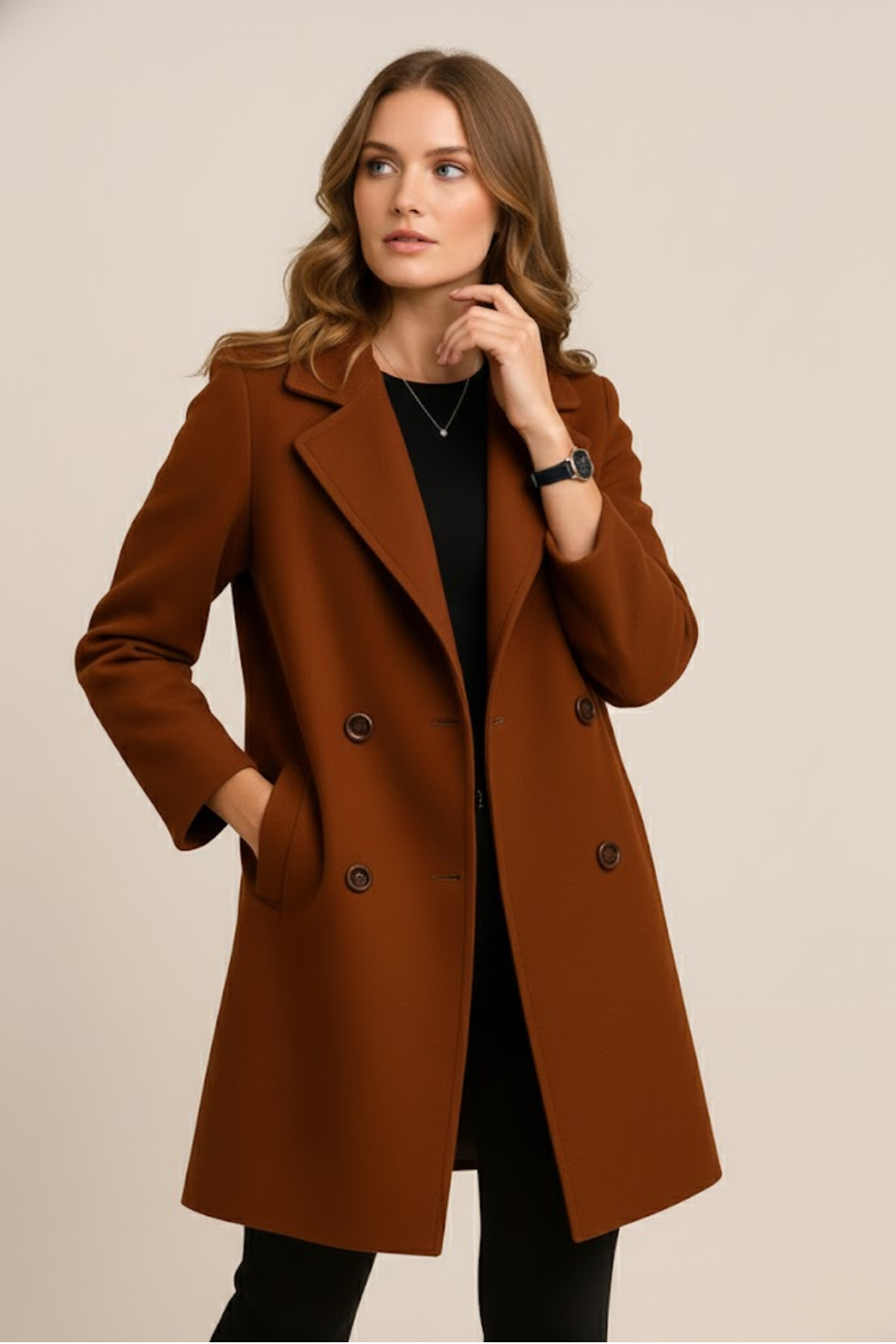 Chic Women's Long Coat with Wide Lapels for Any Occasion