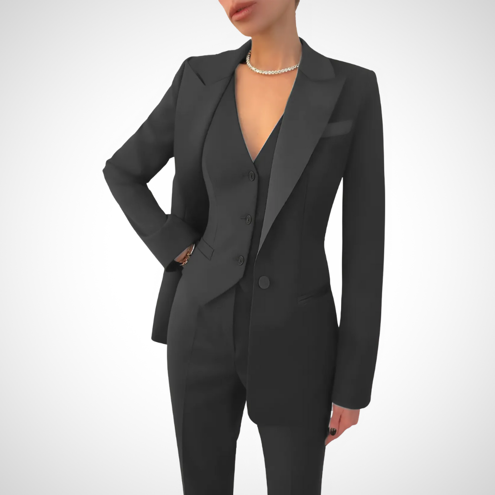 Chic Women's Three-Piece Trouser Suit for Year-Round Events