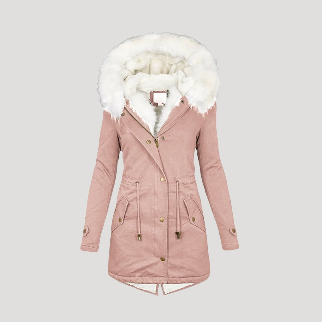Chic Women's Winter Parka with Faux Fur Hood