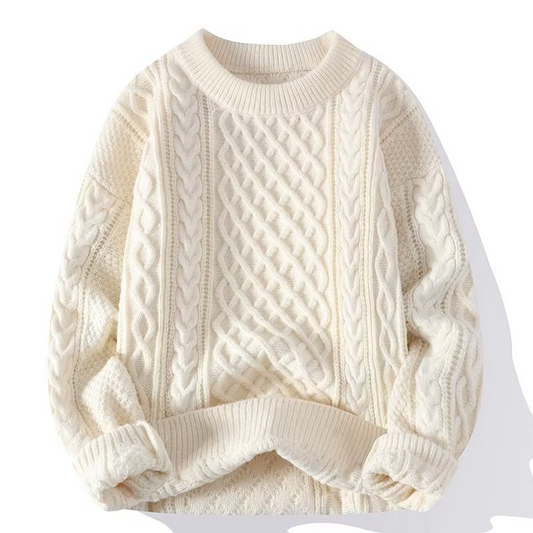 Chunky Cream Cable Knit Sweater for Women