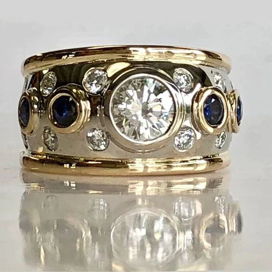 Classic Gold Inlaid Zirconia Ring for Special Occasions