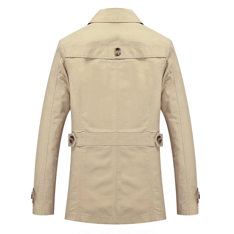 Classic Belted Knee-Length Trench Coat for Men – Timeless Style & Comfort 2