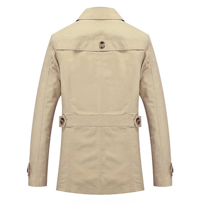 Classic Belted Knee-Length Trench Coat for Men – Timeless Style & Comfort 2