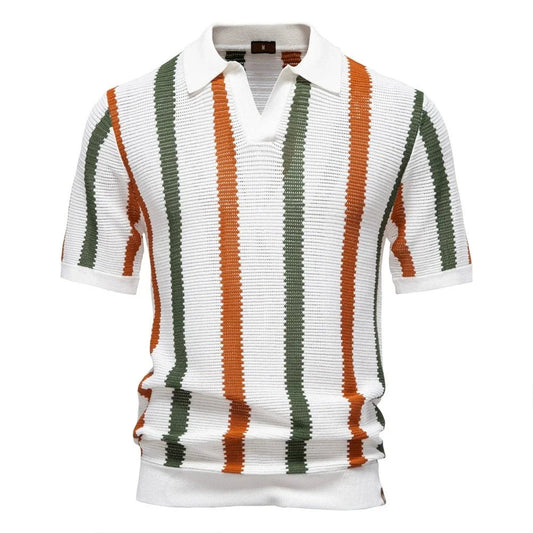 Men's Polo Shirt | Striped Knit Design