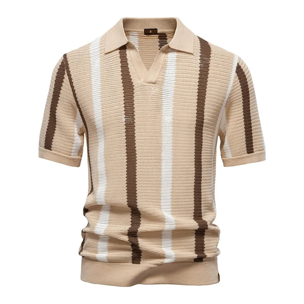 Men's Polo Shirt | Striped Knit Design