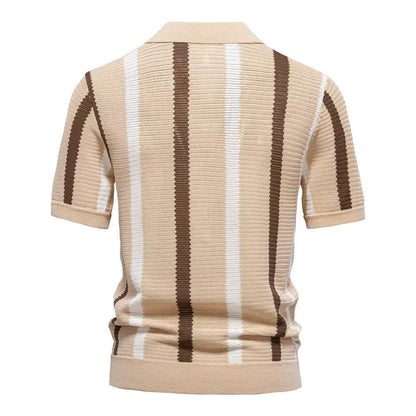 Men's Polo Shirt | Striped Knit Design