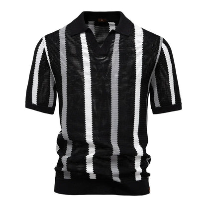 Men's Polo Shirt | Striped Knit Design