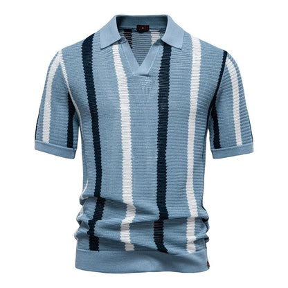 Men's Polo Shirt | Striped Knit Design