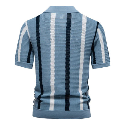 Men's Polo Shirt | Striped Knit Design