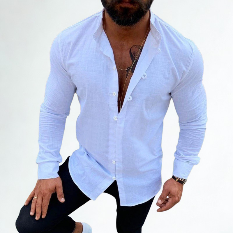 Classic Men’s Linen Shirt for Summer Comfort 0