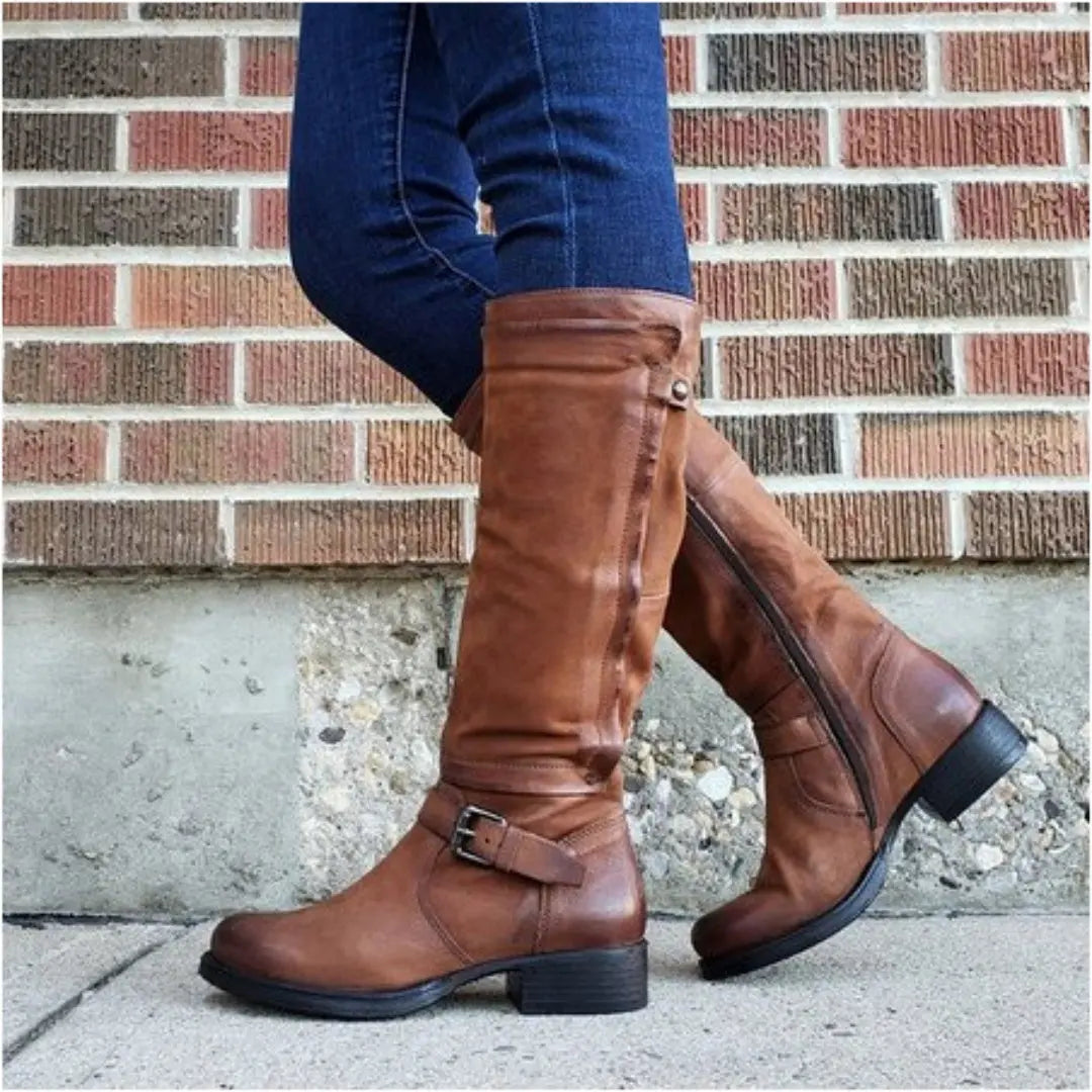 Classic Round Toe Knee-High Boots for Women – Stylish & Comfortable 1