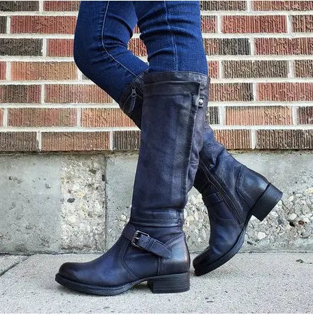 Classic Round Toe Knee-High Boots for Women – Stylish & Comfortable 4