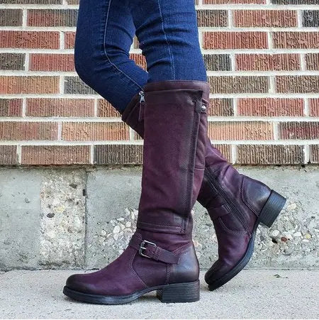 Classic Round Toe Knee-High Boots for Women – Stylish & Comfortable 5